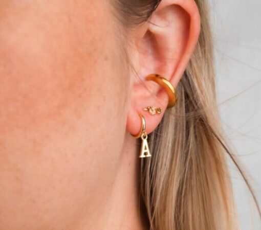 Letter Drop Hoop Earring - Image 3