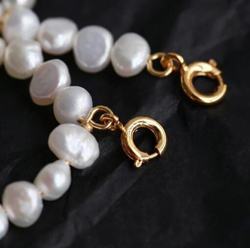 Letter Pearl Stud Earrings - Image 3
