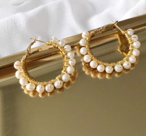 Pearl Hoop Earring - Image 3