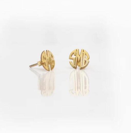 Round Letter Earring - Image 3