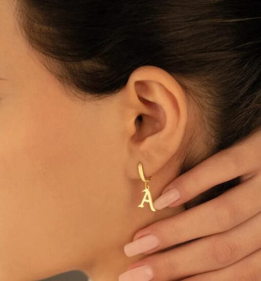 Letter Stud Earring - Image 3