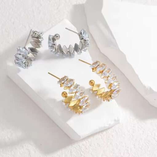 Shiny Open Hoop Earring - Image 2