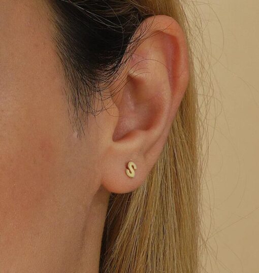 Letter Stud Earrings - Image 2