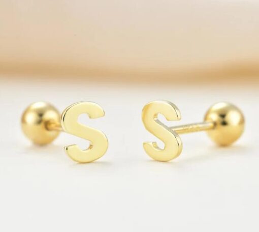 Letter Stud Earrings