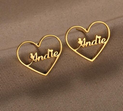 Letter Stud Earrings - Image 2